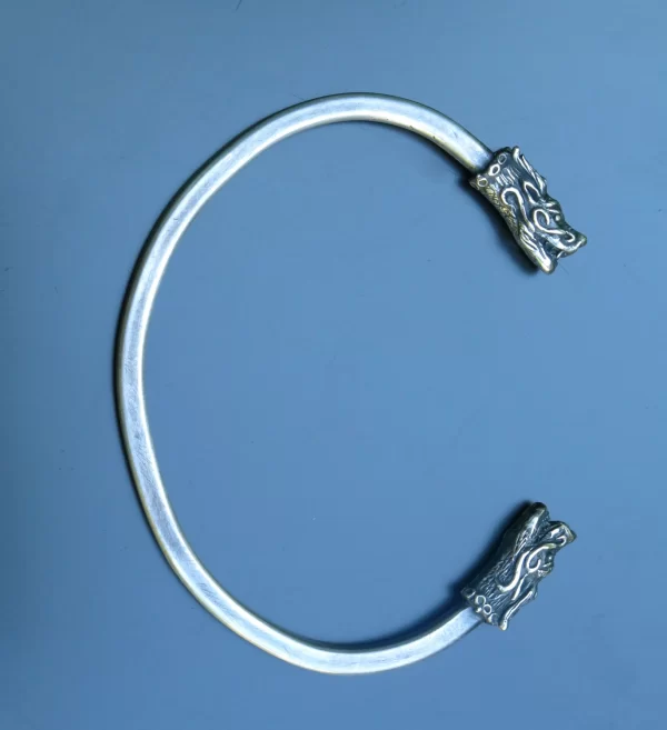 Men's bracelet silver dragon heads - Image 2