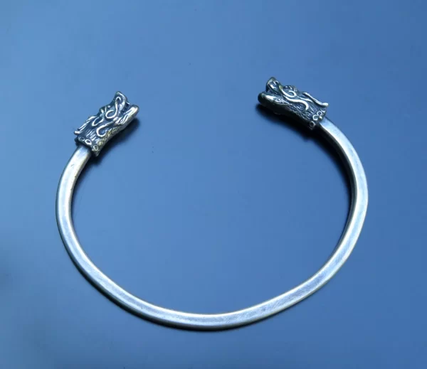 Men's bracelet silver dragon heads - Image 3