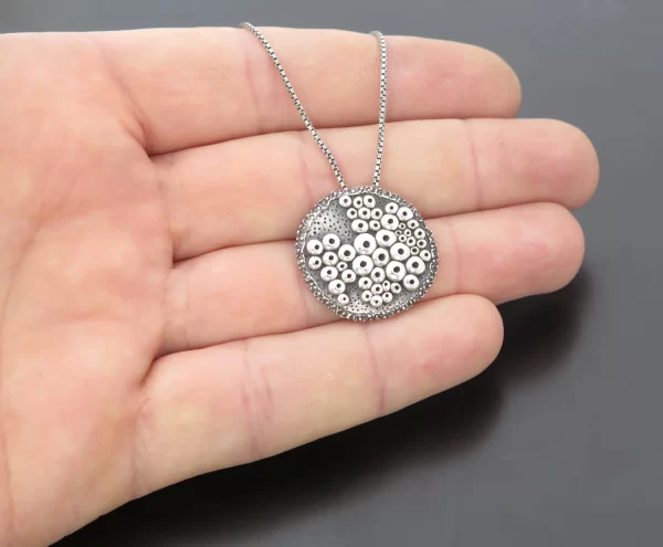 Silver bubble cluster pendant - Image 4