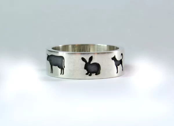 Vegan silver ring - Image 4