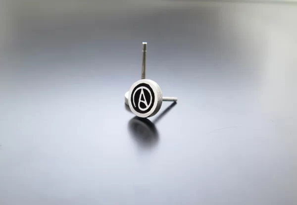 Atheism Silver stud earrings