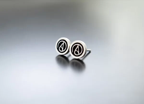 Atheism Silver stud earrings - Image 2