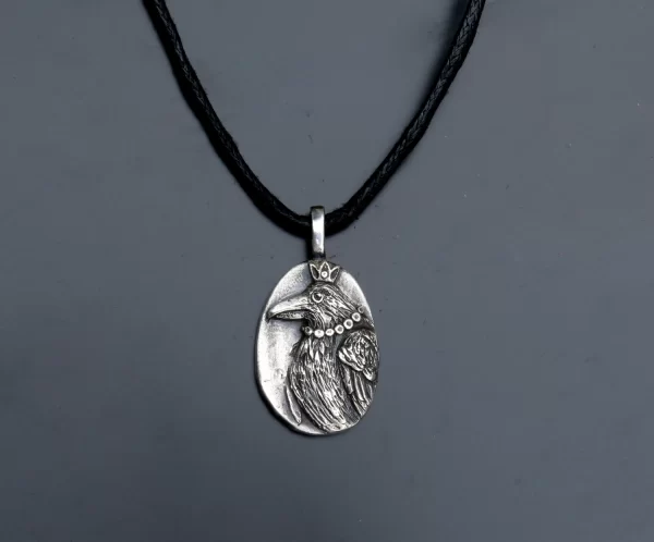 Crow silver pendant - Image 3