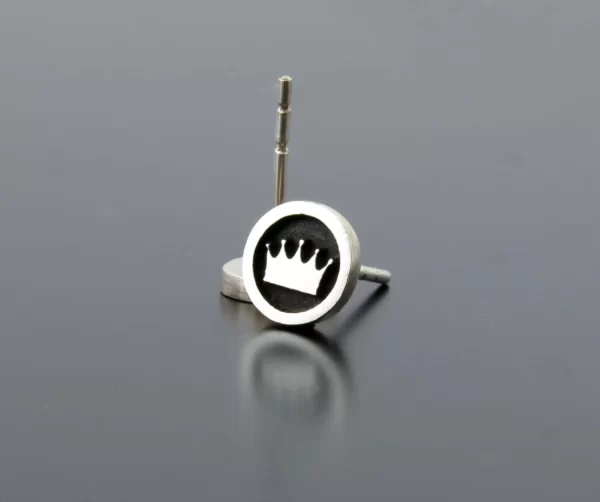 Silver Crown Earring Posts