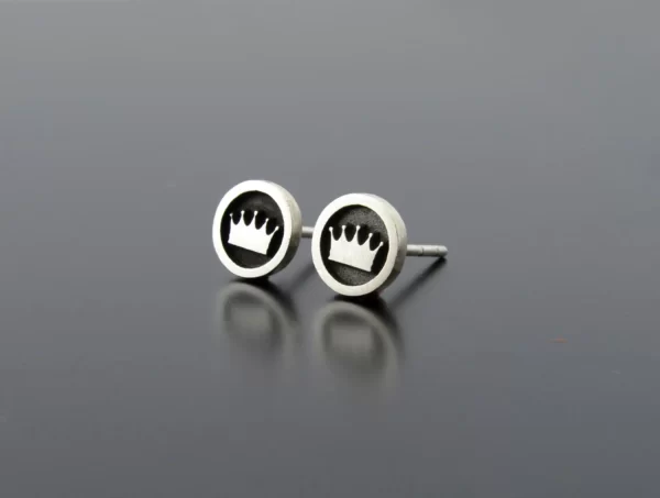 Silver Crown Earring Posts - Image 3