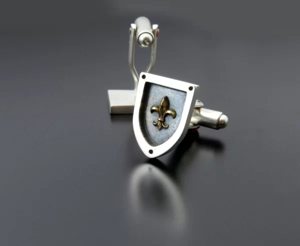 Fleur de lis silver cufflinks