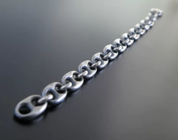 Men's bracelet silver anchor chain - Image 4