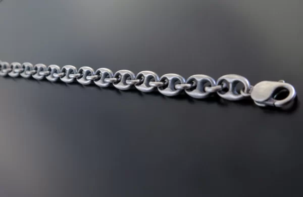 Men's bracelet silver anchor chain - Image 2