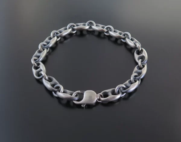 Men's bracelet silver anchor chain