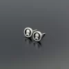Silver Skull in gas mask Earrings - Image 3