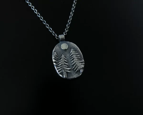 Pine forest silver pendant - Image 2