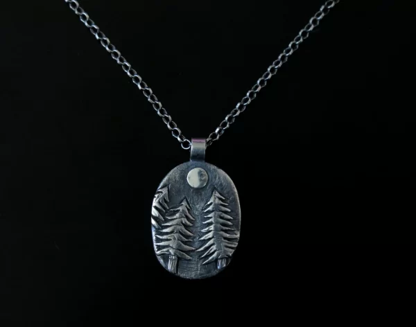 Pine forest silver pendant - Image 7