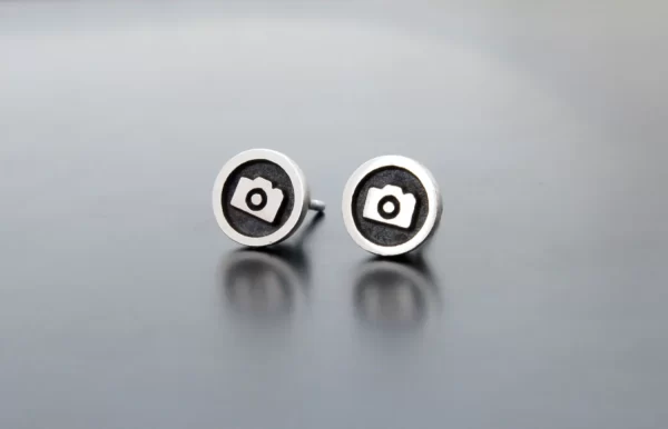 Camera silver earrings - Image 2