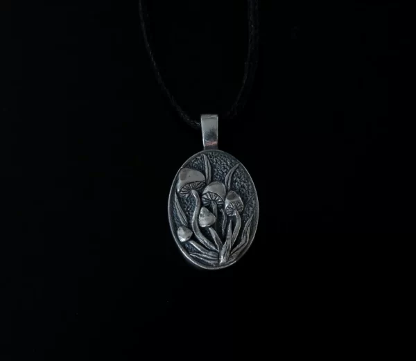 Forest mushrooms silver pendant - Image 6