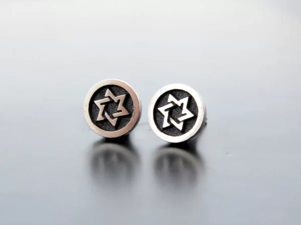 Silver Magen David earrings - Image 3