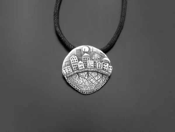 Silver city with roots pendant - Image 8