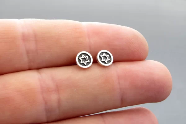 Silver Magen David earrings - Image 2