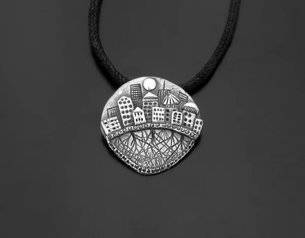 Silver city with roots pendant - Image 5