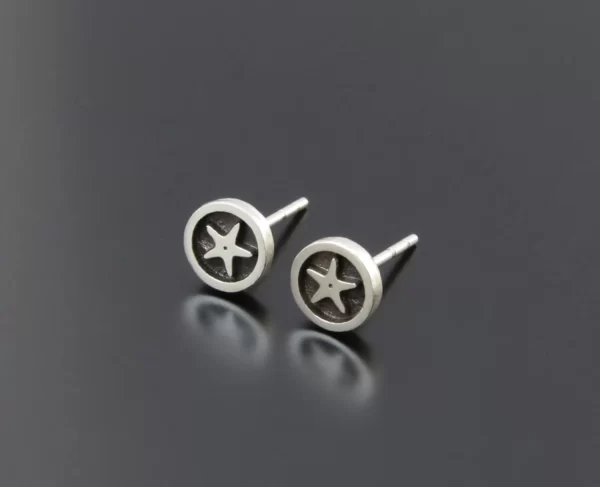 Silver starfish earrings - Image 2