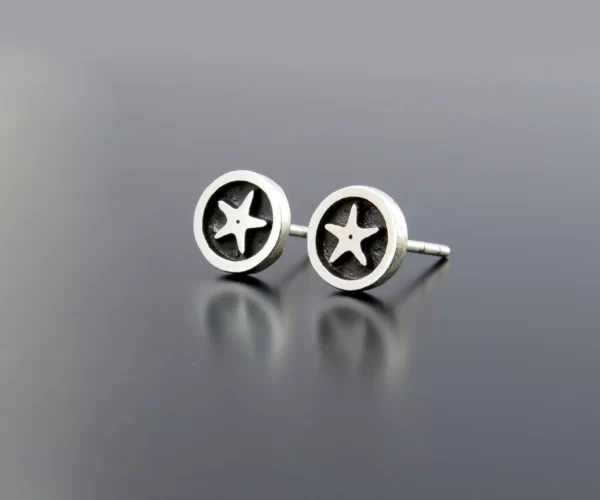 Silver starfish earrings - Image 3