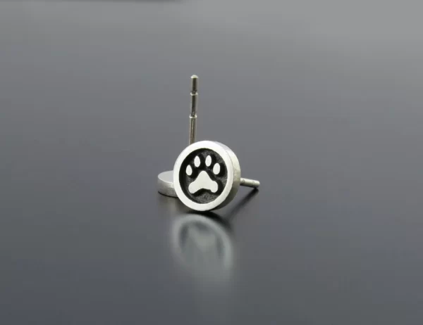 Silver animal paw earrings