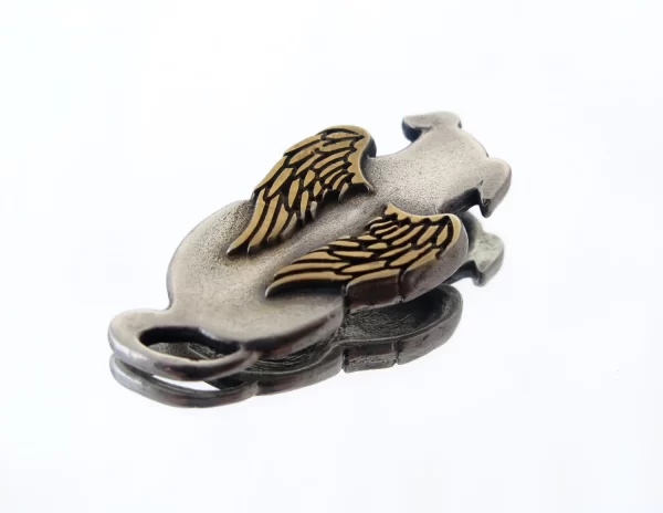 Silver angel dog with goldplated wings - Image 6