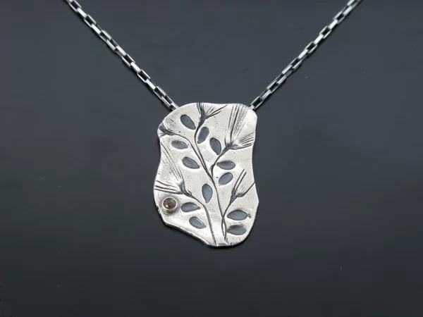 Botanical silver pendant