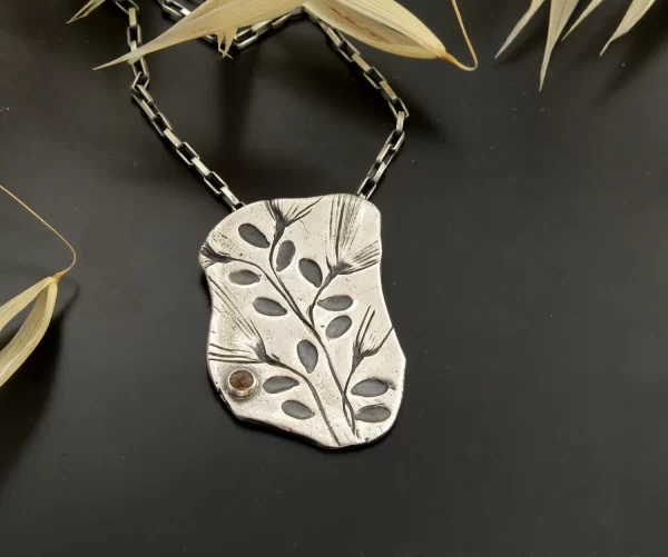 Botanical silver pendant - Image 3