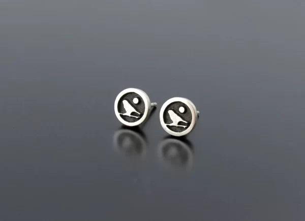 Silver bird earrings - Image 4