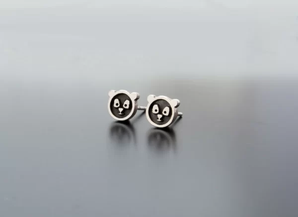 Silver Panda earrings - Image 3