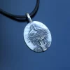 Stork's nest handmade silver pendant