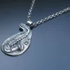 Handmade Silver Saxophone Pendant with Musical Notes - Image 6
