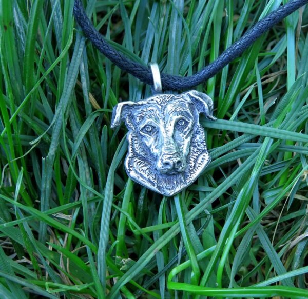 Handmade dog silver pendant