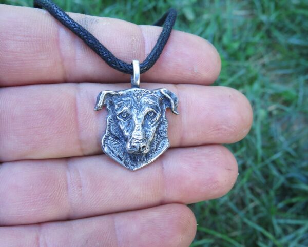 Handmade dog silver pendant - Image 2