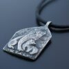 Handmade Polar Bear mother with a cub silver pendant - Image 3