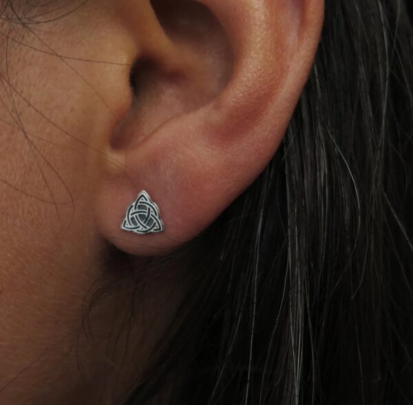 Valknut - Celtic knot silver Earrings inside out design - Image 3