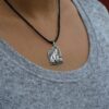 Handmade Polar Bear mother with a cub silver pendant - Image 4
