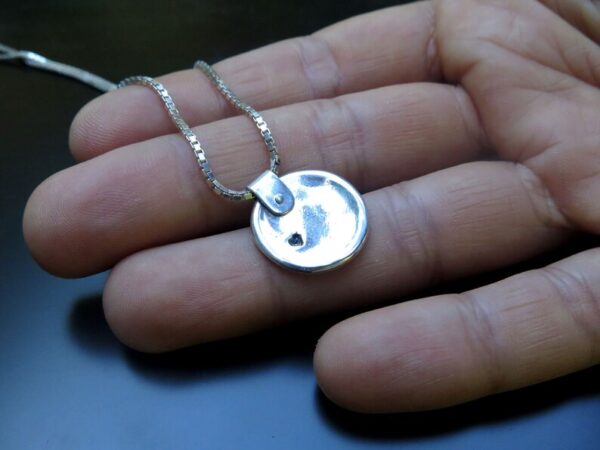 Minimalist heart plate silver pendant - Image 3